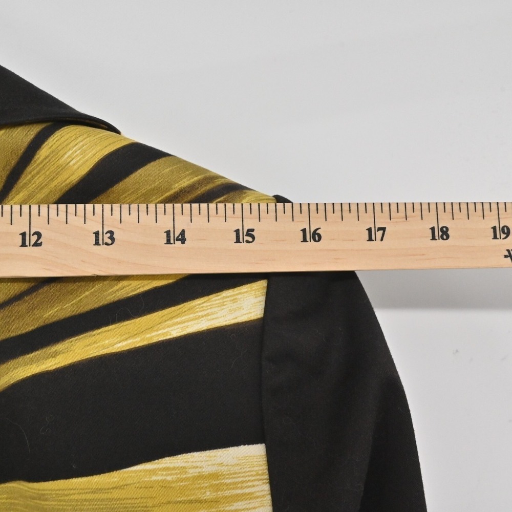 Linda Allard Ellen Tracy Tropical Blazer Womens Size 4 Black Gold Cotton Belted - Picture 6 of 16